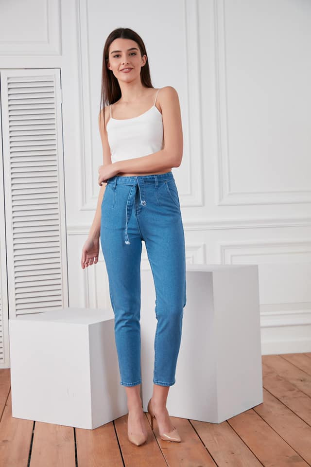 Pink Pony Mom Pileli Kuşaklı Jean
