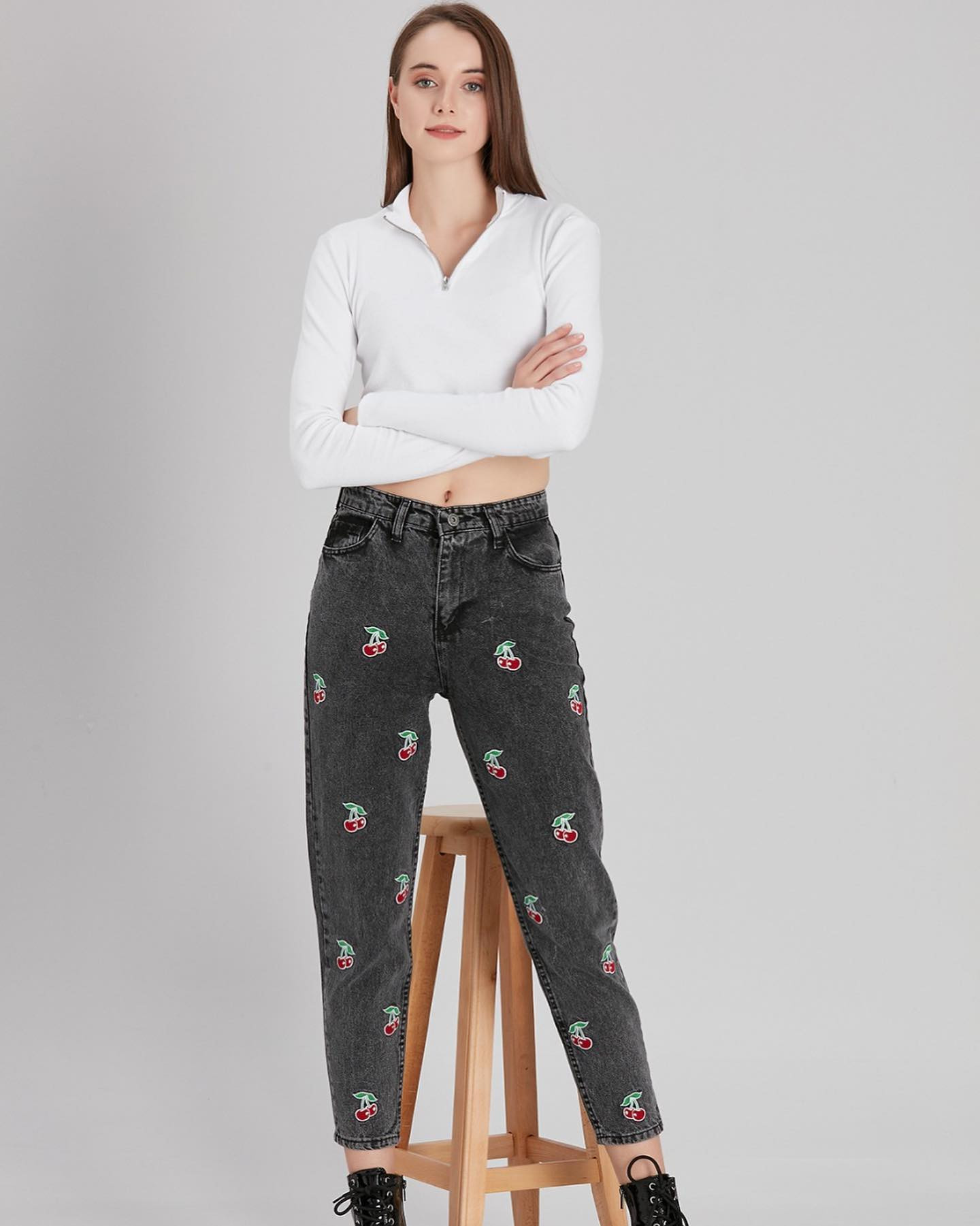 Pink Pony Kadın Yüksek Bel Mom Fit Jean