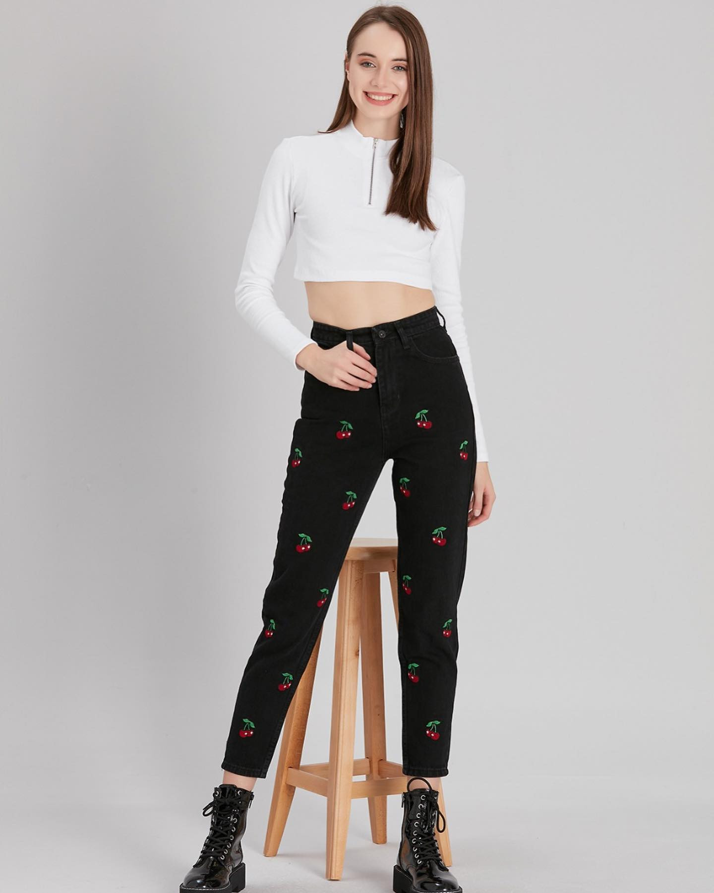 Pink Pony Kadın Yüksek Bel Mom Fit Jean