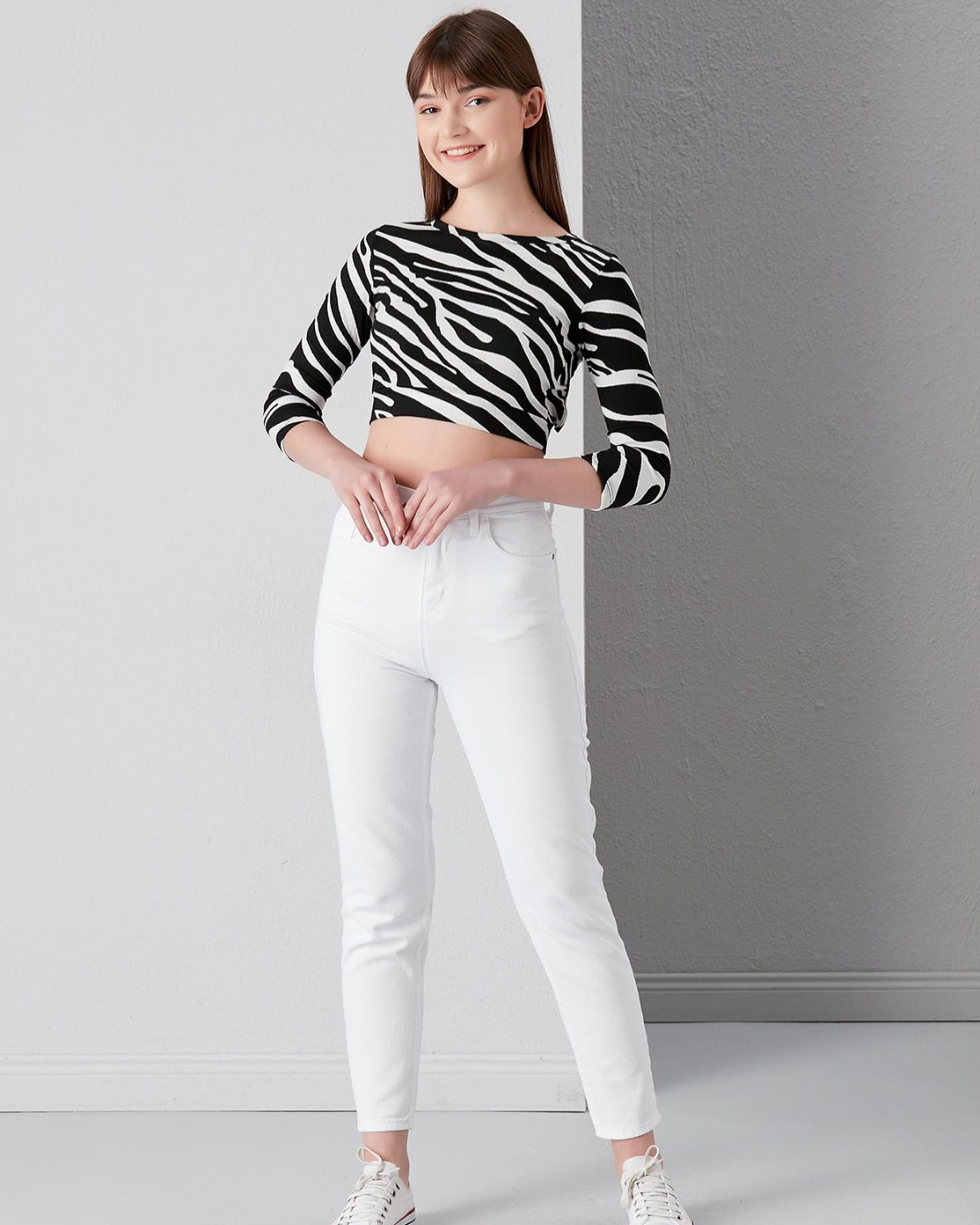 Pink Pony Kadın Yüksek Bel Mom Fit Jean