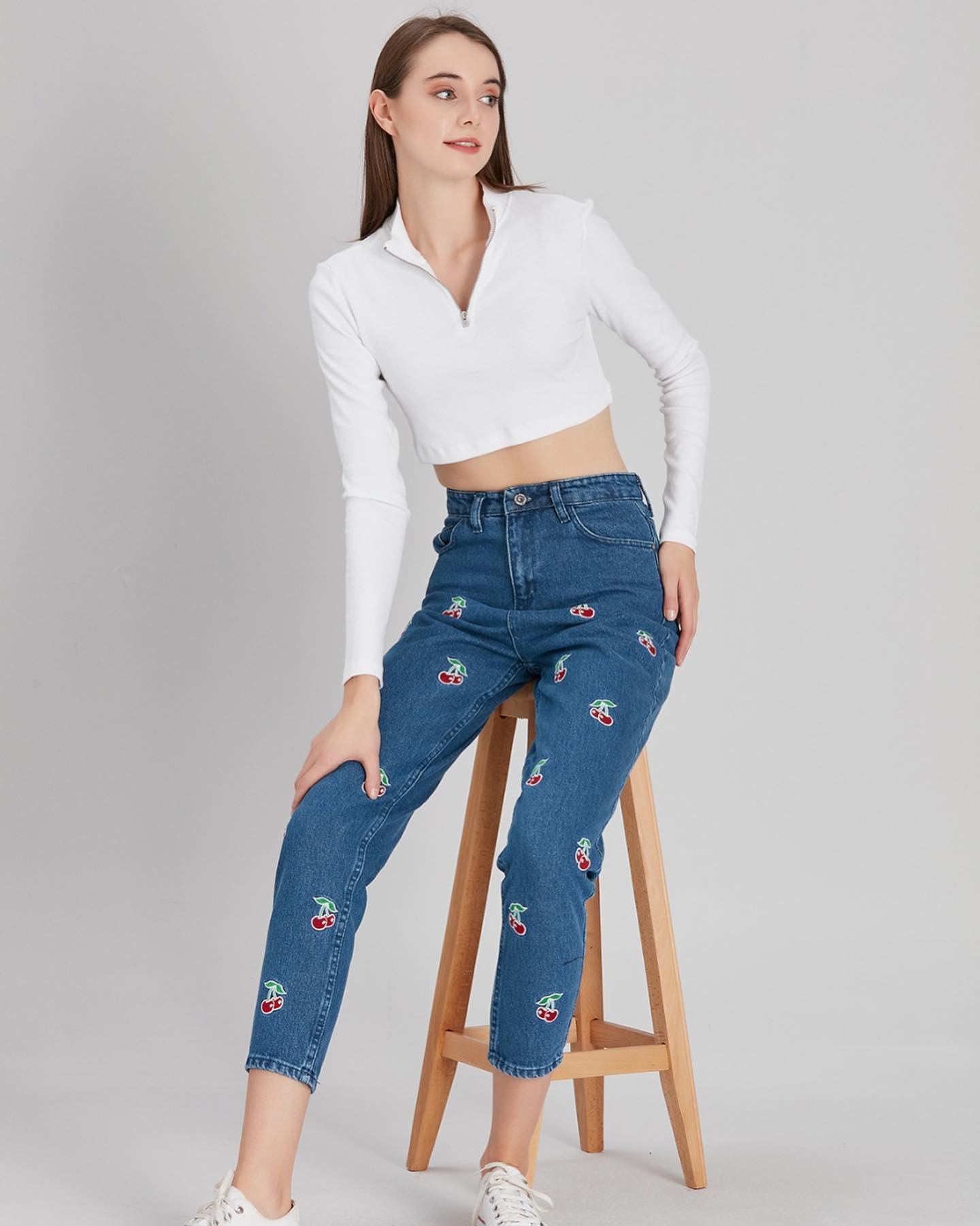 Pink Pony Kadın Yüksek Bel Mom Fit Jean
