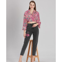 Pink Pony Kadın Yüksek Bel Mom Fit Jean