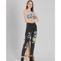 Pink Pony Kadın Yüksek Bel Mom Fit Jean