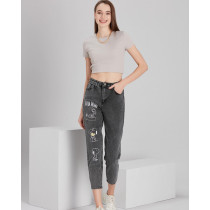 Pink Pony Kadın Yüksek Bel Mom Fit Jean